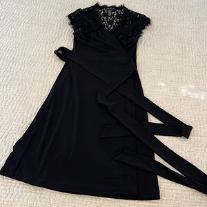 Banana Republic lace wrap dress black size XS